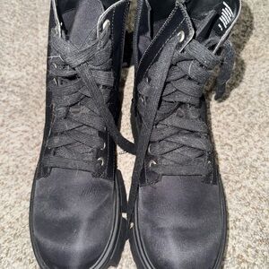 Black Womens Steve Madden Combat Boots